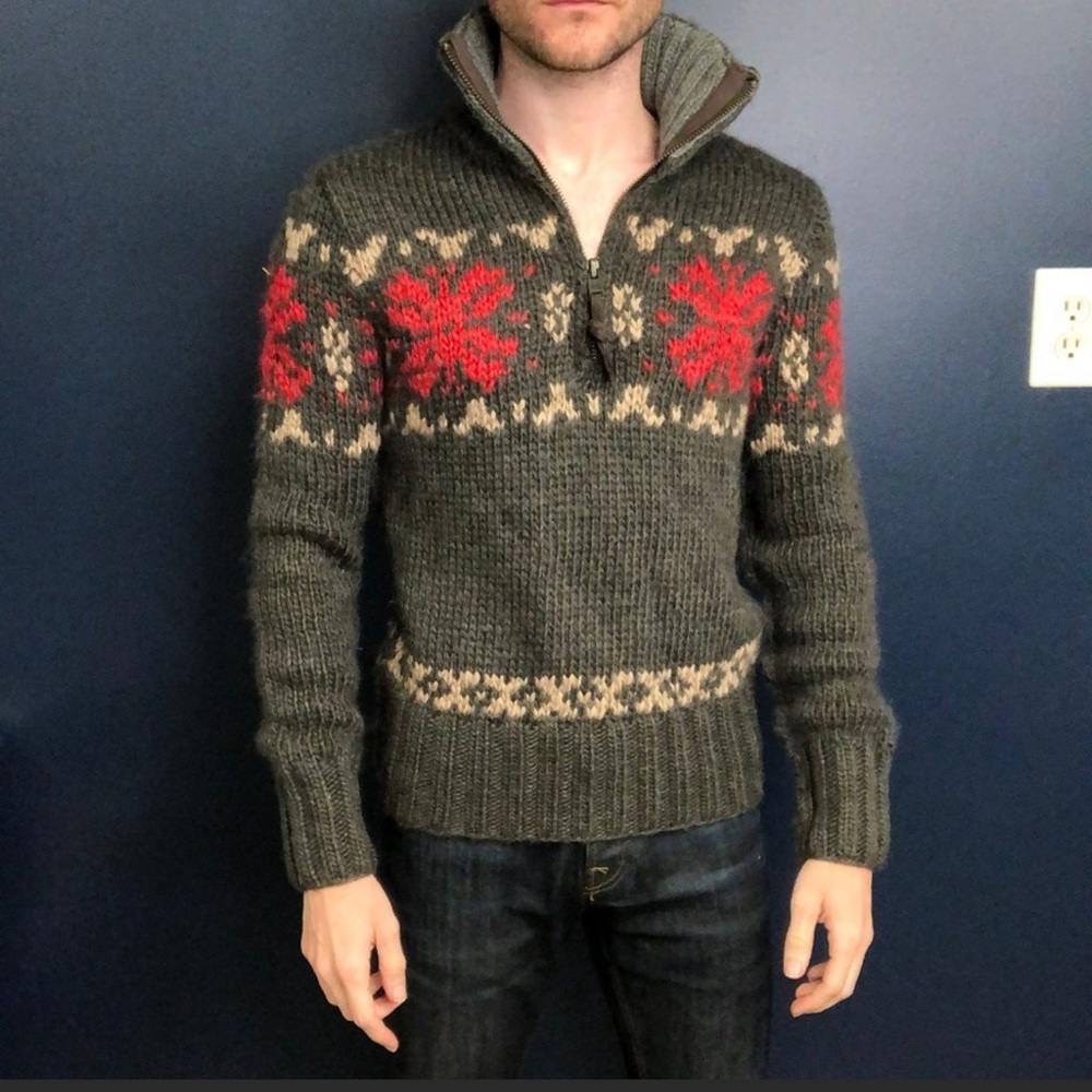 American Eagle Outfitters Wool Bend Chunky Knit Heavy Sweater Men’s